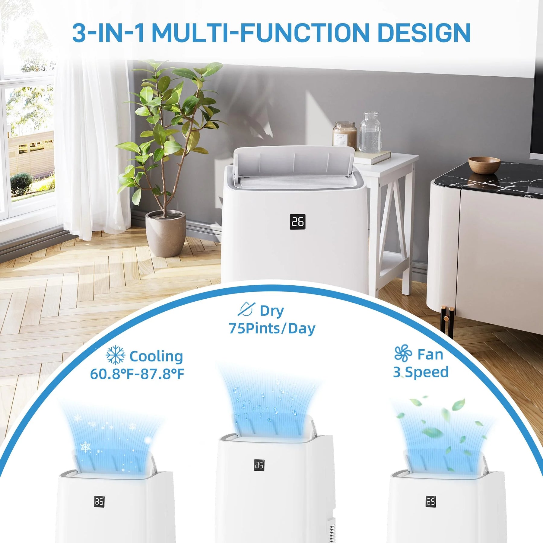 TROPOW 14000BTU Portable Air Conditioners Cool up to 750 Sq.ft, 4 in 1 Portable AC Unit with Remote - Product image 3