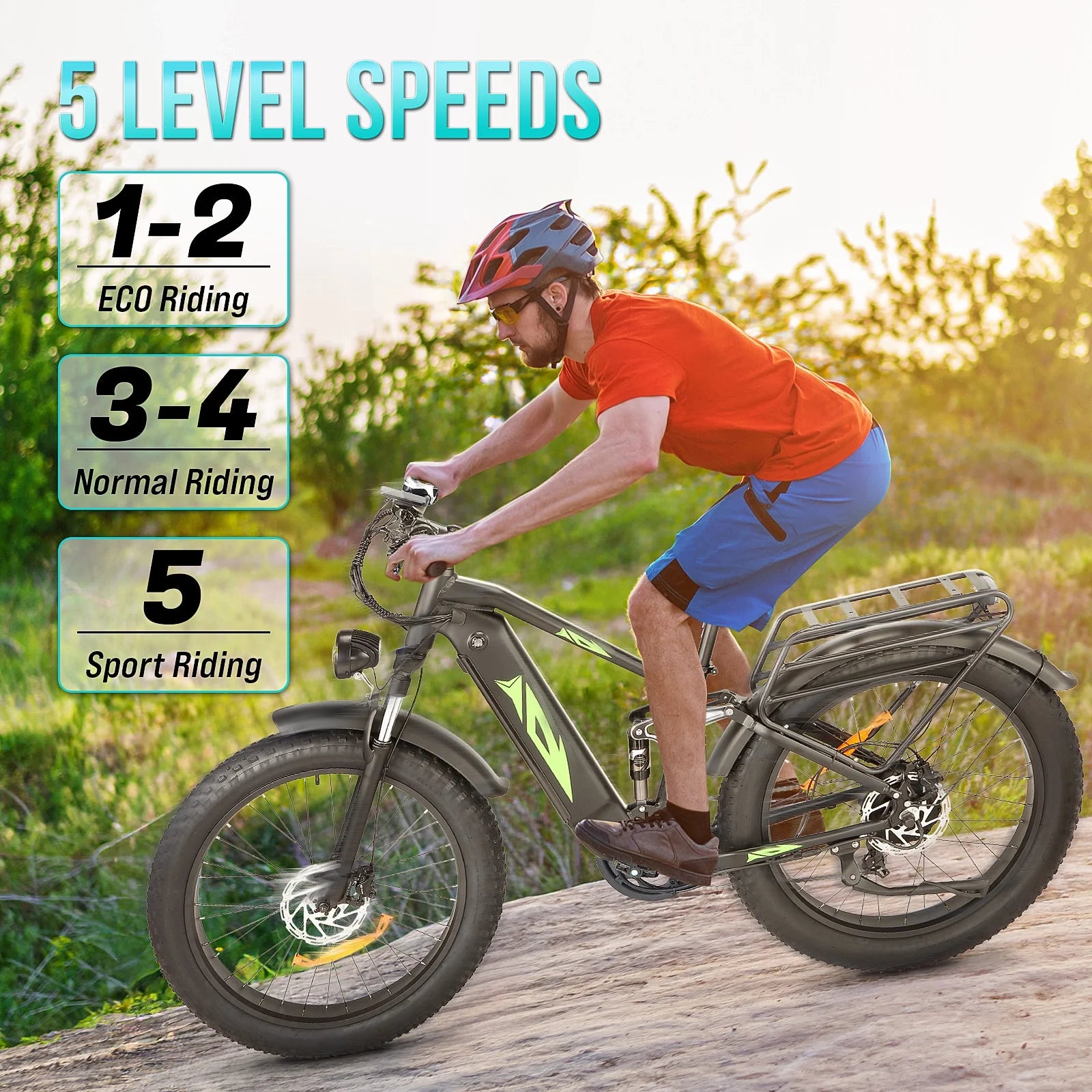 Electric Bike for Adults, 1000W E Bikes for Men, 26" Fat Tire Electric Bikes, 48V 17.5AH Battery, 28MPH - Product image 14