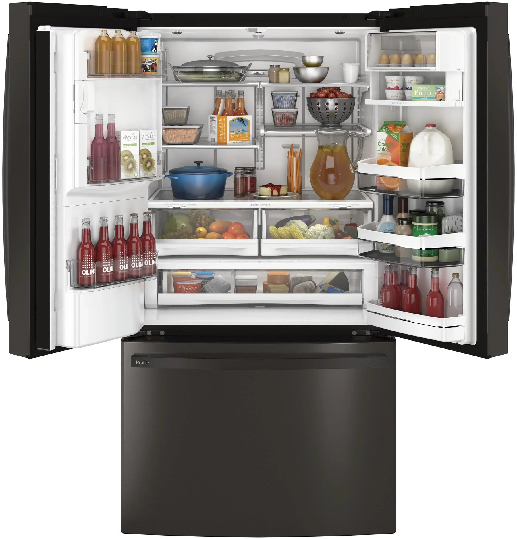 Appliances PFE28KBLTS 36 Inch French Door Refrigerator Black Stainless Steel - Product image 2