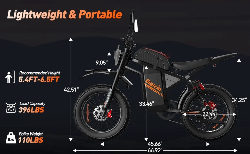 Electric Dirt Bike for Adults, 60V 35ah, 3000W 45 MPH & 37 - 68 Miles Electric Motorcycle - Product image 16