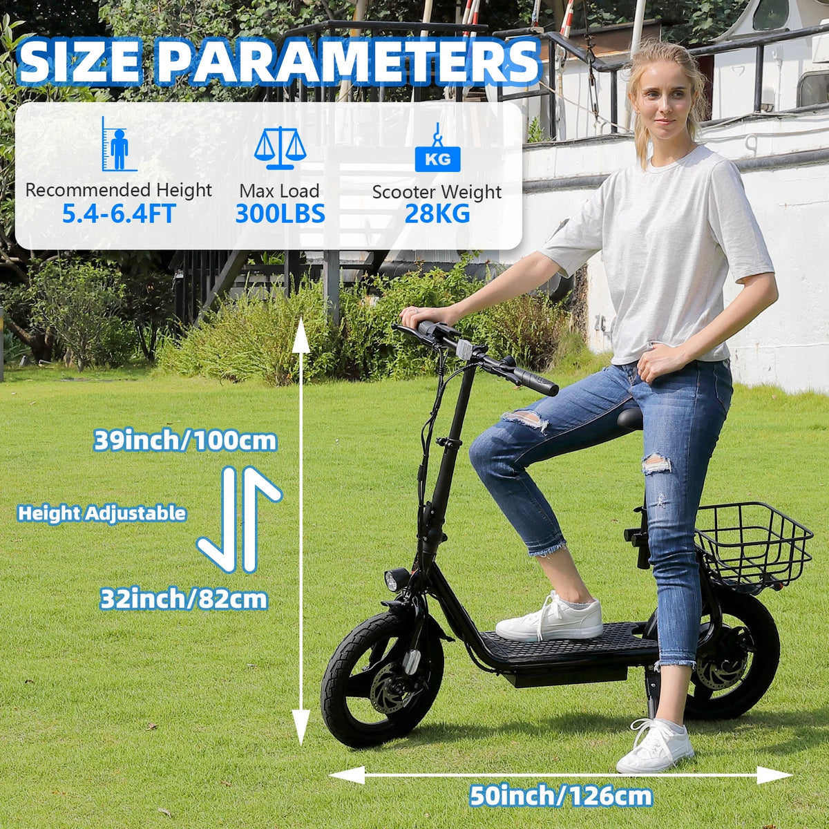 SANOPY 350W Electric Scooter with Seat for Adults, 15 Miles Range 20 Mph, 36V 5.2ah Battery Moped - Product image 8