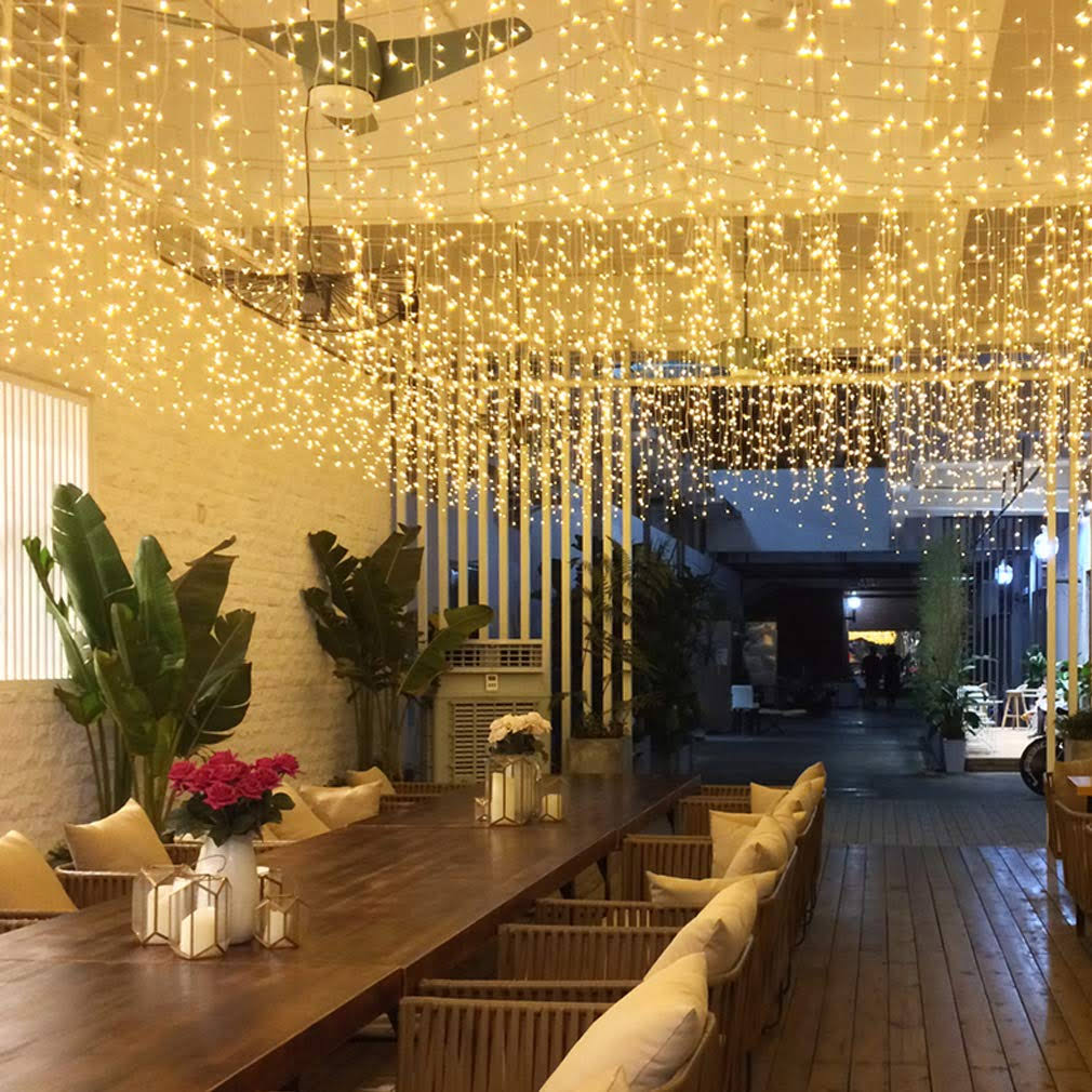 GTSYDING LED Icicle String Lights, Christmas Icicle Lights 16.4ft 216 LEDs Window Curtain Starry Fairy - Product image 1