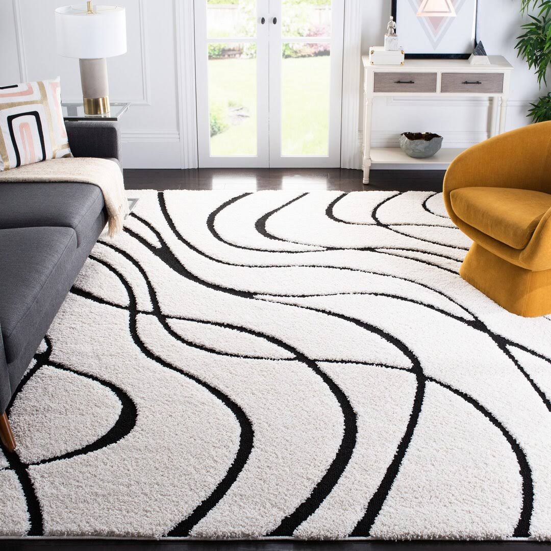 Philadelphia Power Loom Ivory/Black Rug Wrought Studio Rug Size: Square 5' - Product image 1