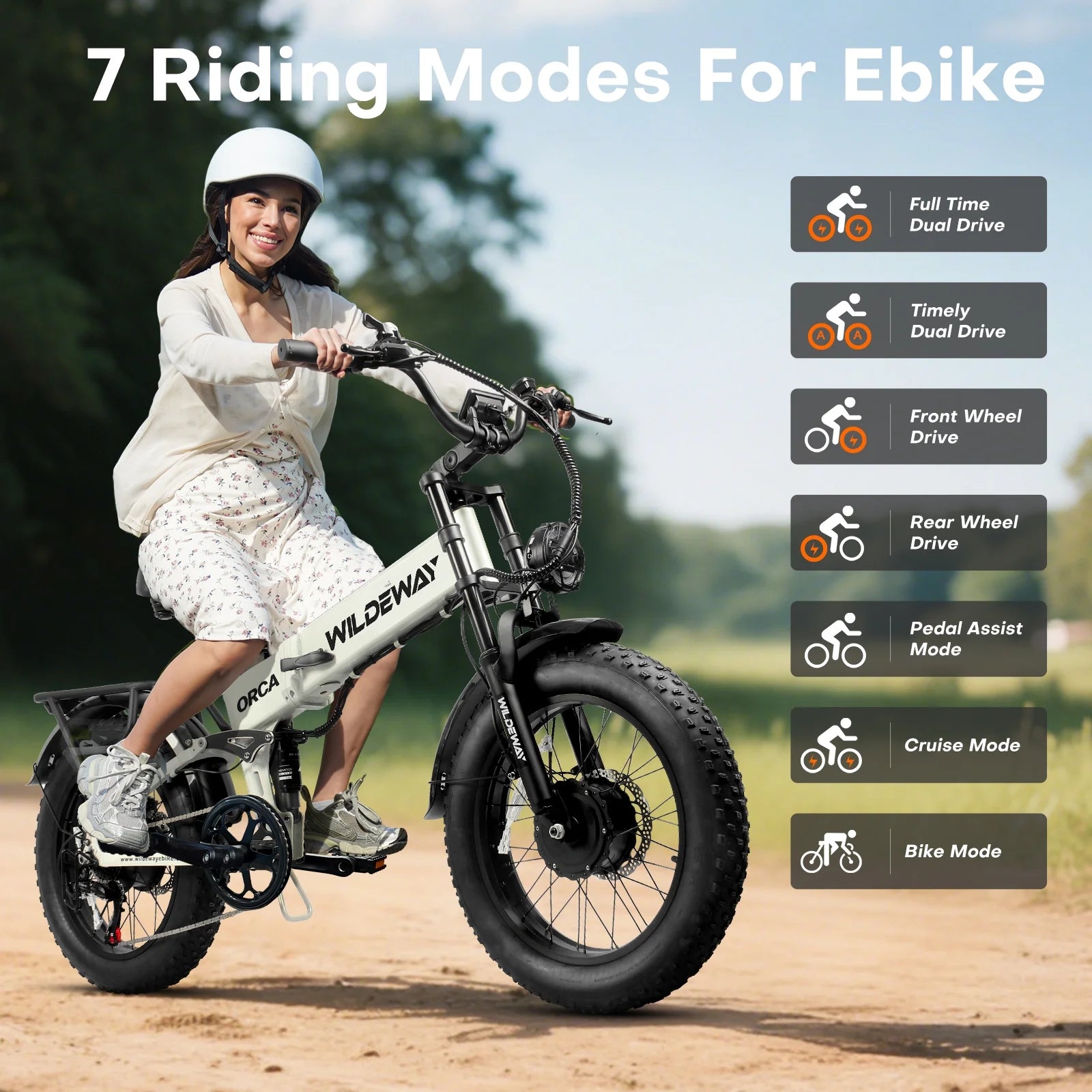 Folding AWD Dual Motor Electric Bike for Adults 20*4.0'' 2300w UL2849 48v 20ah, 7 Speeds - Product image 7