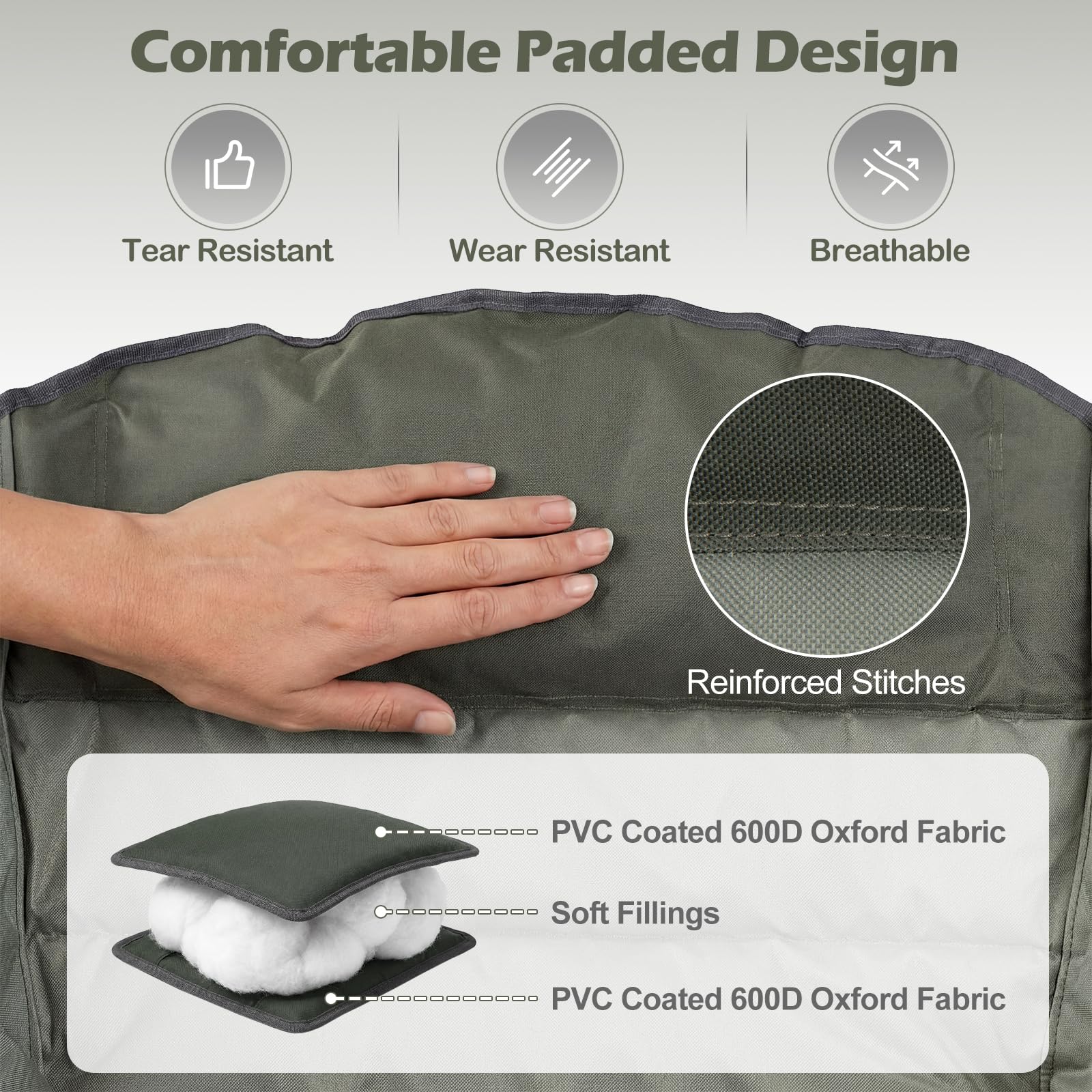 Tangkula Camping Chair - Portable Oversized Outdoor Folding Camp Chair with Padded Seat - Product image 7