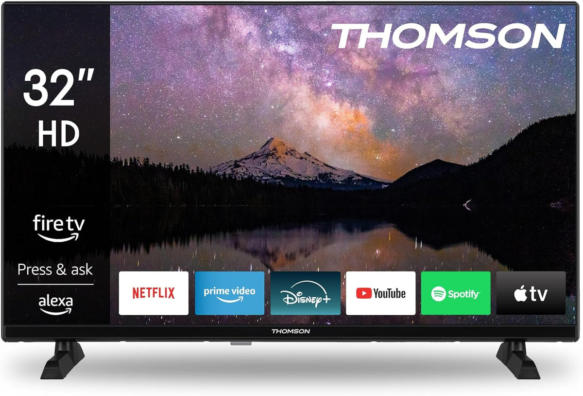 THOMSON 32 Pouces (82 cm) HD LED Fire TV with Alexa voice control AirPlay Triple Tuner (Cable Satellite Antenna) Bluetooth 5.0 HDMI USB ports AV in CI USB - 32HF2S34