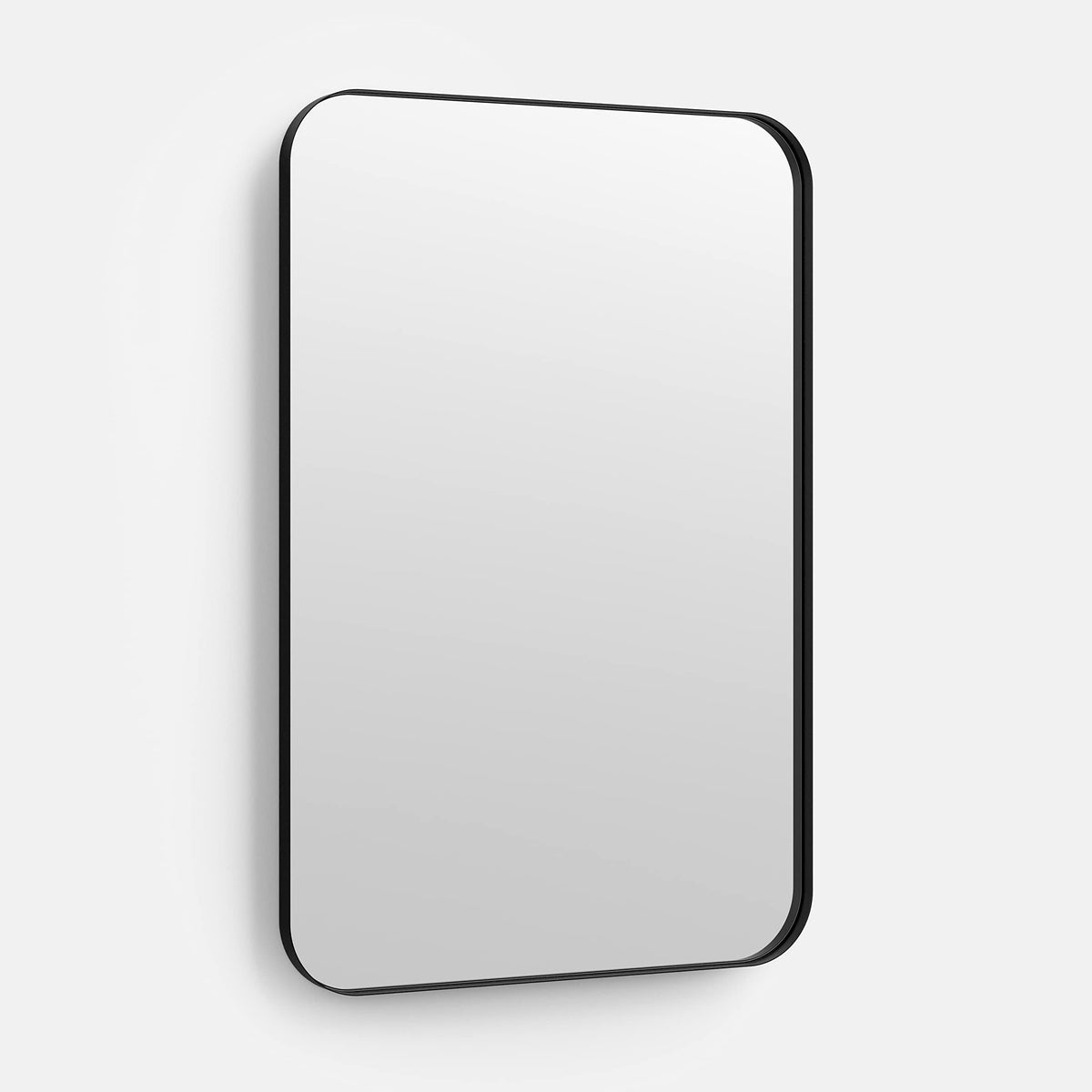 Better Bevel 24" x 36" Black Metal Framed Mirror - Rounded Rectangle Bathroom Wall Mirror - Product image 1