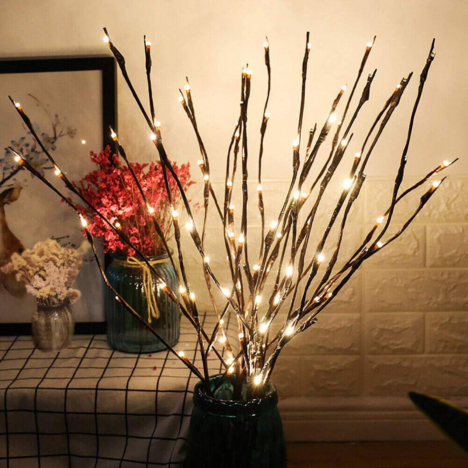 GM G-more 2 Pack LED Branch Lights Battery Powered Decorative Lights String Willow Twig Lighted Branch for - Product image 1