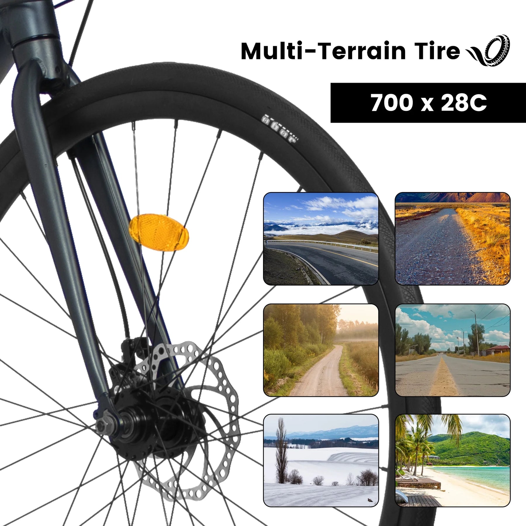 POVANLI 700C Road Bike for Men Women, 16 - Speed Outdoor Bike Disc Brakes - Product image 11