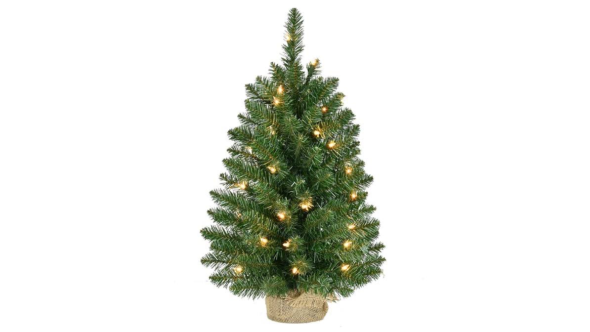 Red Shed 2 ft. Christmas Tree with 35 Clear Lights and Burlap Base - Product image 1