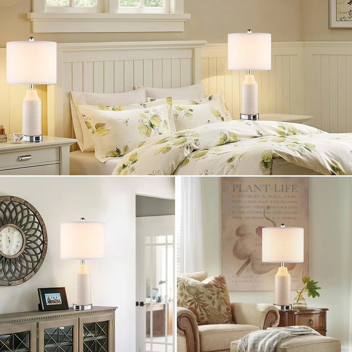 Cinkeda Table Lamp Set of 2 for Living Room Bedroom with USB Ports AC Outlet 3 Way Dimmable Touch - Product image 22