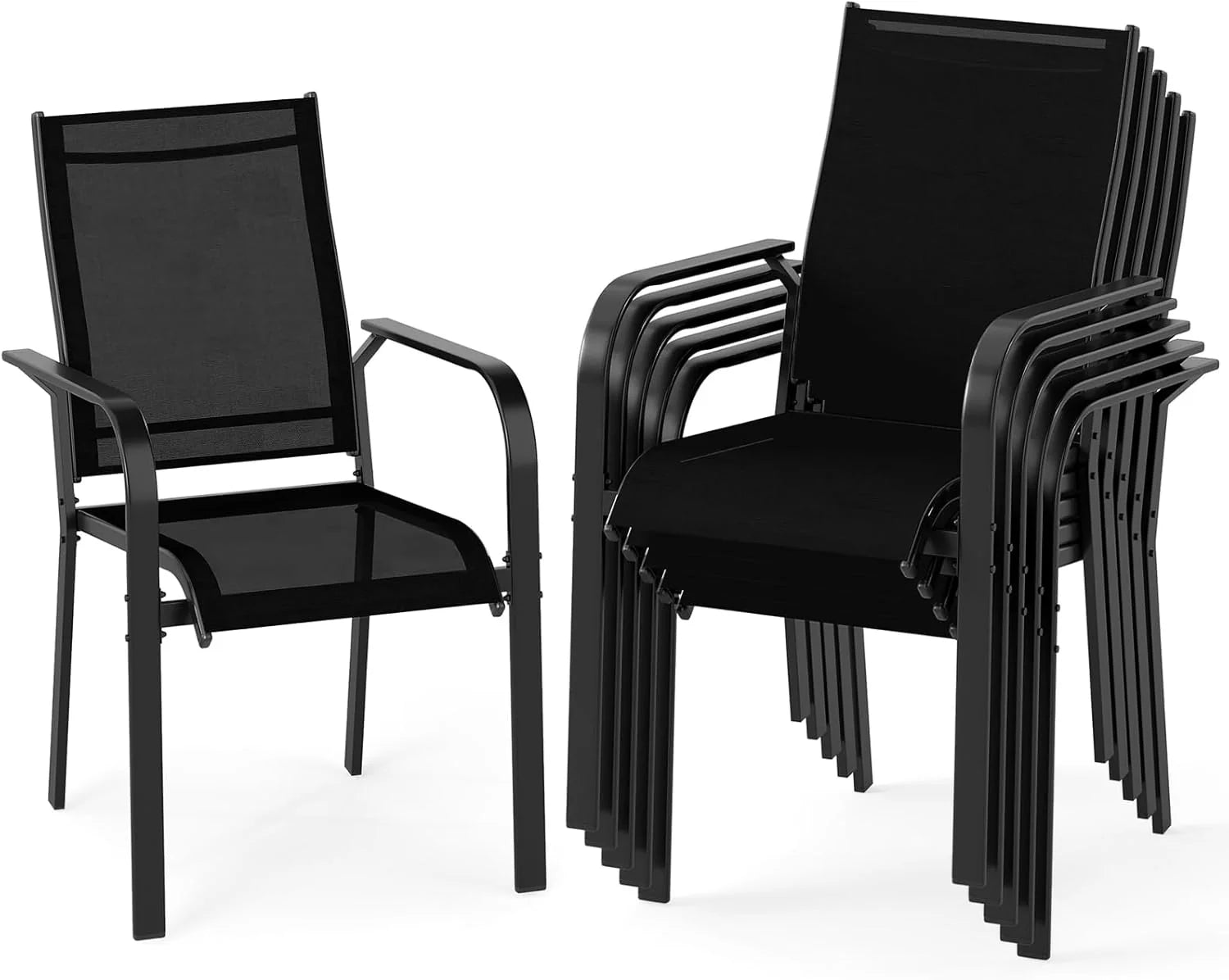 Tangkula Patio Dining Chairs - Stackable Outdoor Armchairs with Metal Frame - Product image 10