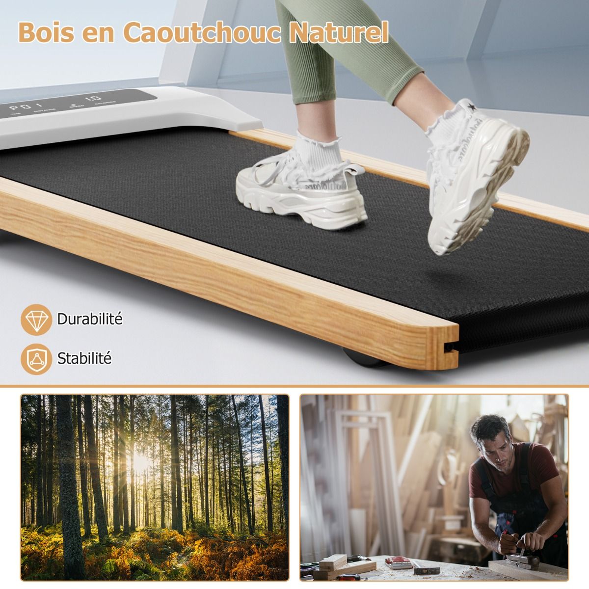 Electric Treadmill 1.3-6KM/H 2.25HP Motor with Wheels Load 120 kg with Remote Control LED Screen 15 Programs Gray -