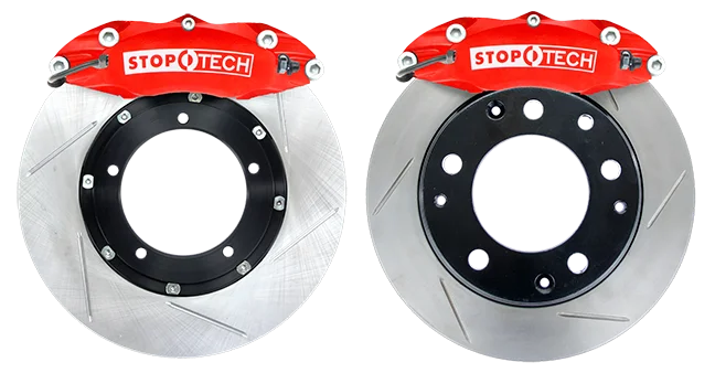 StopTech 65-83 Porsche 911 Level 1 Street Rear BBK with Red ST42 Calipers 290X24 Slotted Rotors