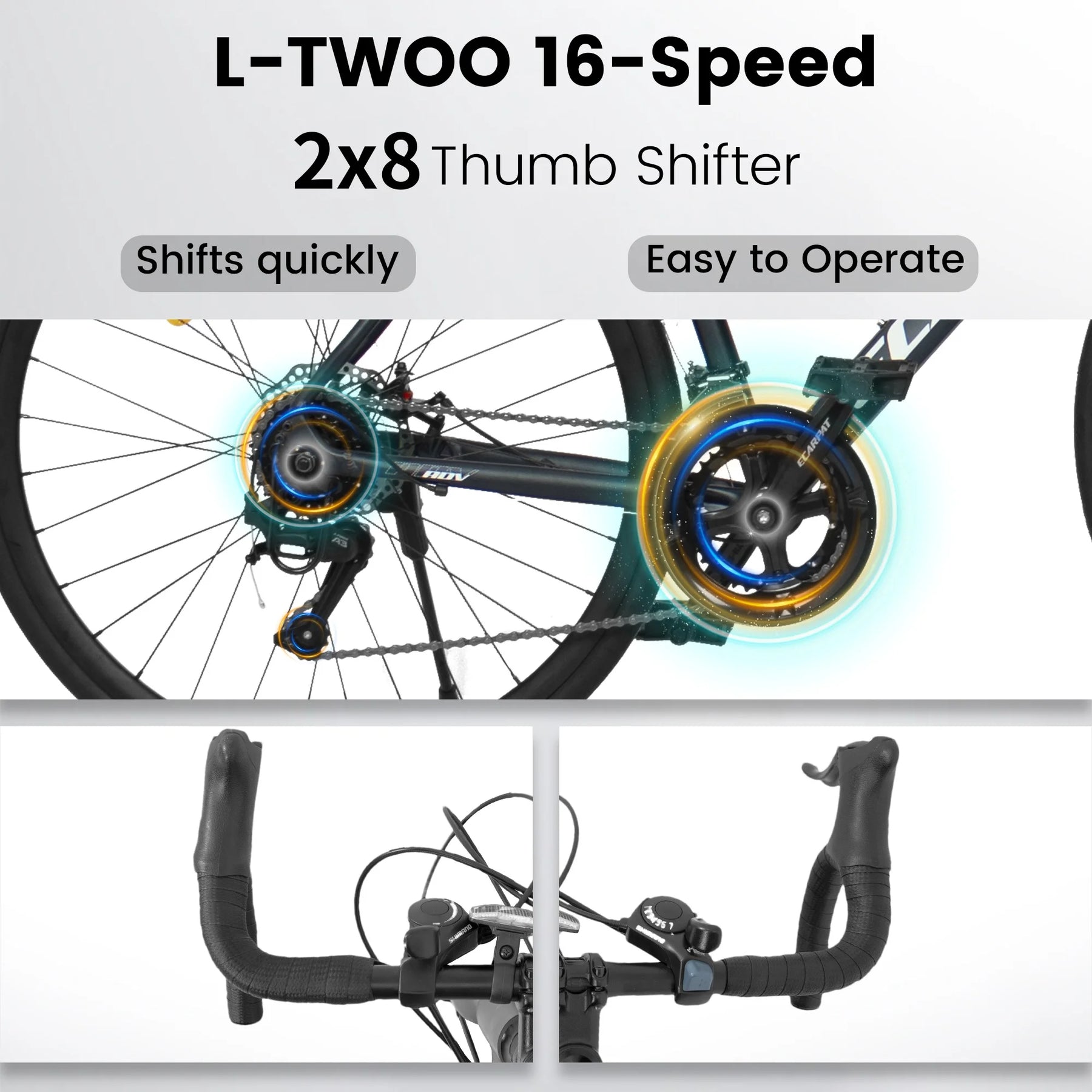 POVANLI 700C Road Bike for Men Women, 16 - Speed Outdoor Bike Disc Brakes - Product image 6