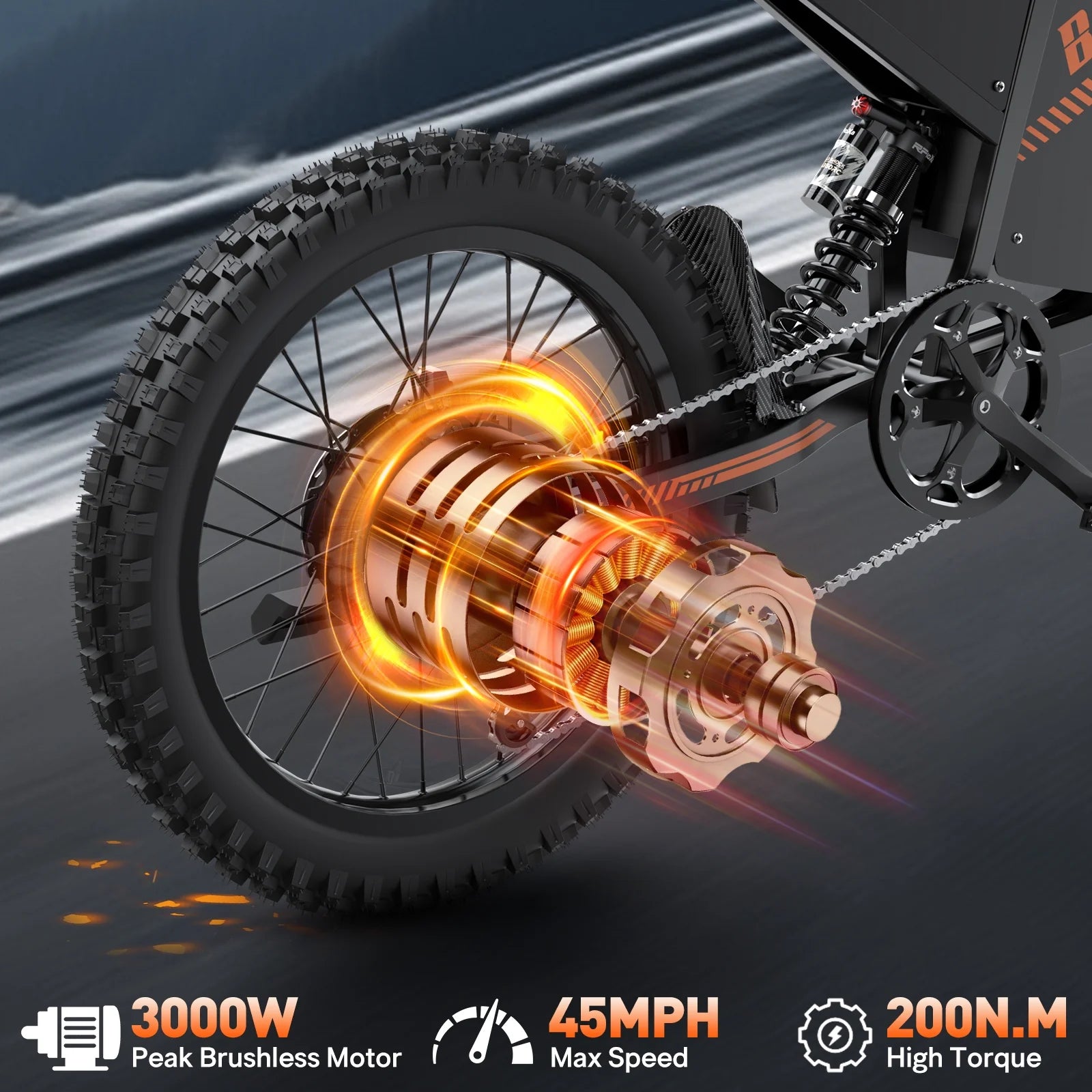 Electric Dirt Bike for Adults, 60V 35ah, 3000W 45 MPH & 37 - 68 Miles Electric Motorcycle - Product image 12