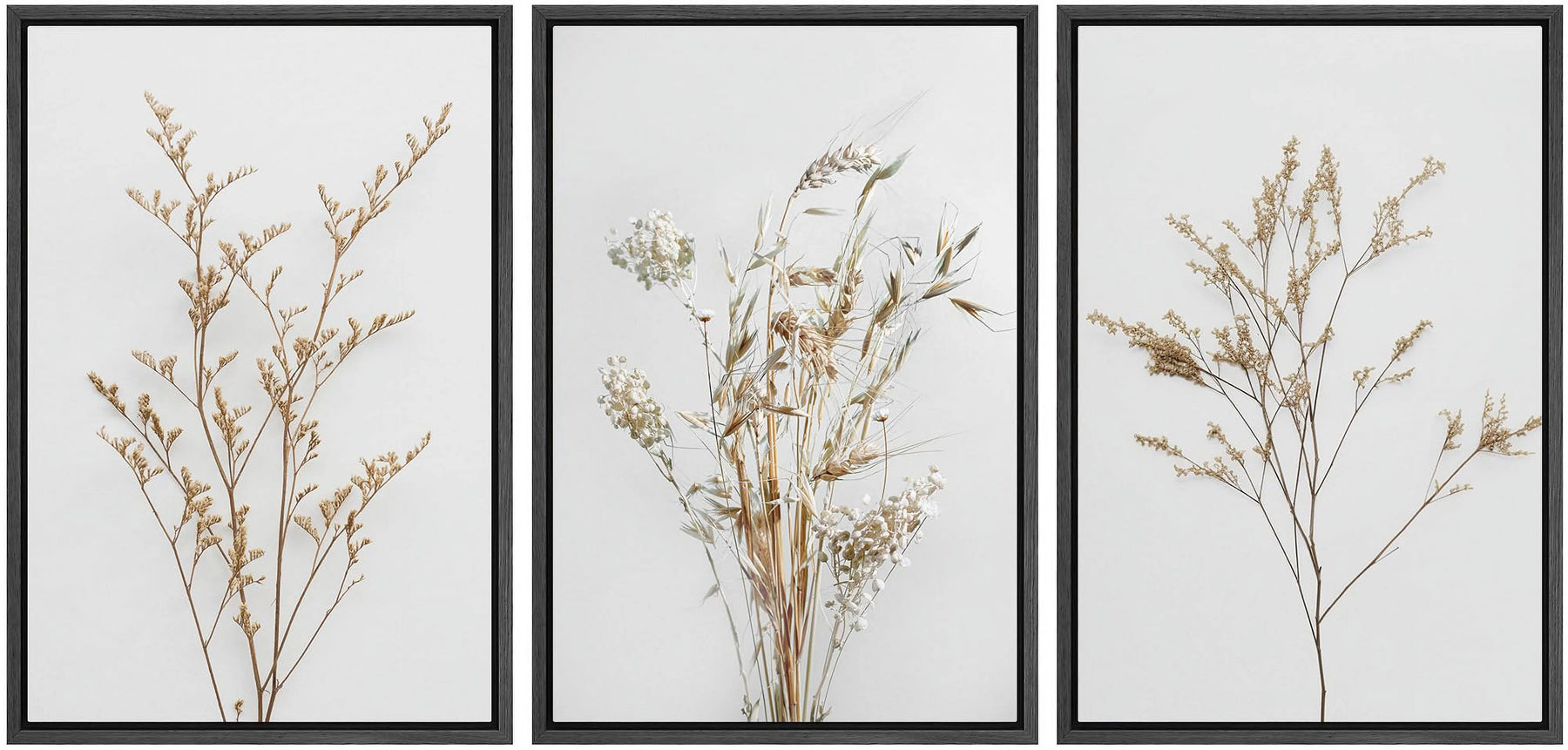 IDEA4WALL Framed Canvas Print Wall Art Set of 3 Wildflower Floral Botanical Prints - Product image 4