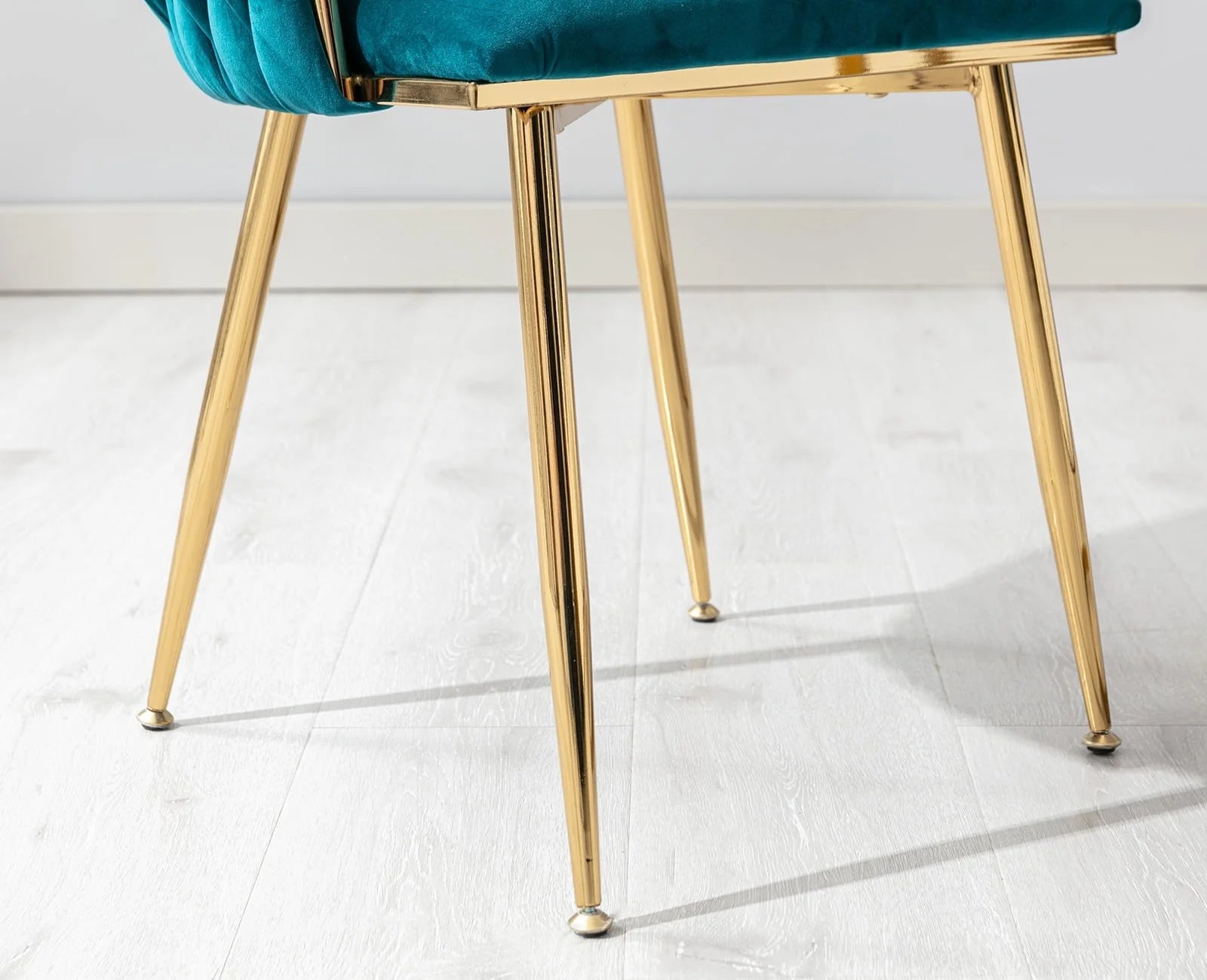 Guyou Velvet Dining Chair Set of 2, Modern Upholstered Accent Side Chair with Woven Back and Metal Legs - Product image 13