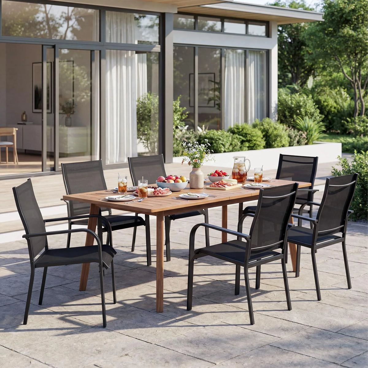Tangkula Patio Dining Chairs - Stackable Outdoor Armchairs with Metal Frame - Product image 8