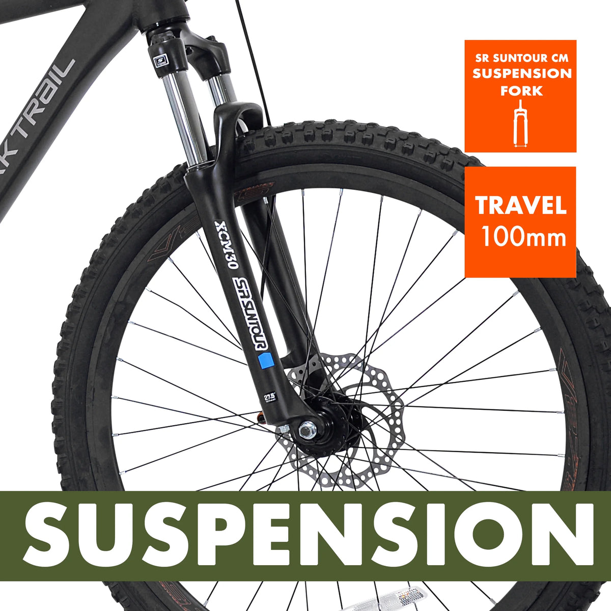 Trail 27.5" Vibe Mountain Bike, Medium Frame, Black