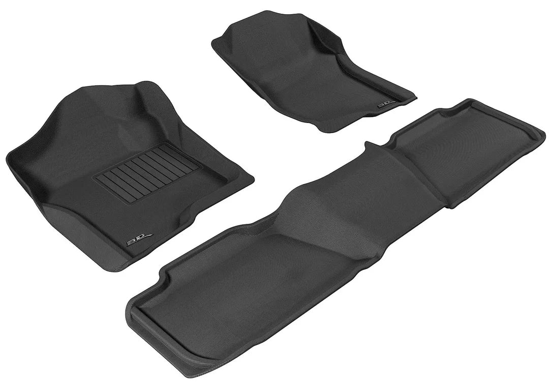 3D MAXpider L1CH04901509 - 2007-2014 Chevrolet Tahoe Kagu 1st & 2nd Row Floormats - Black