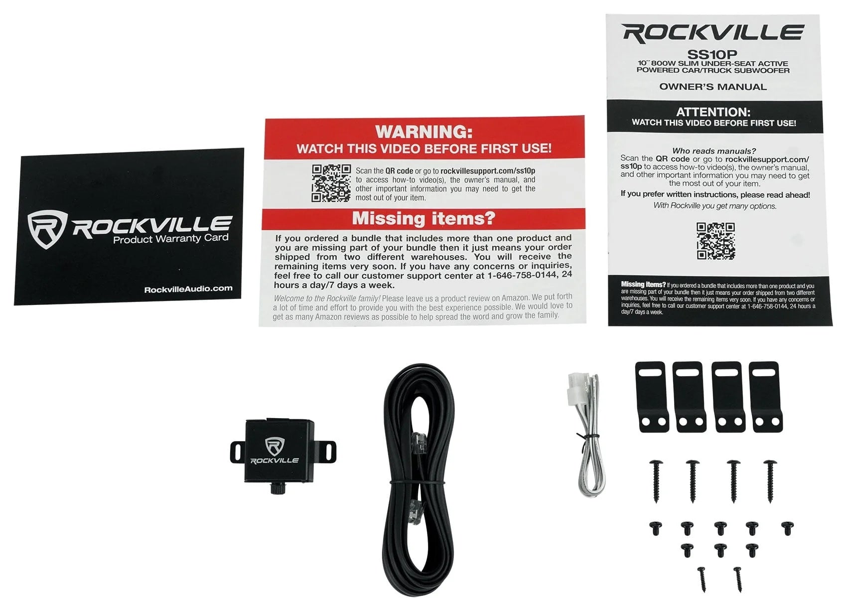 Rockville SS10P 10" 800w Slim Under - Seat Powered Car/Truck Subwoofer Sub+Amp Kit - Product image 12