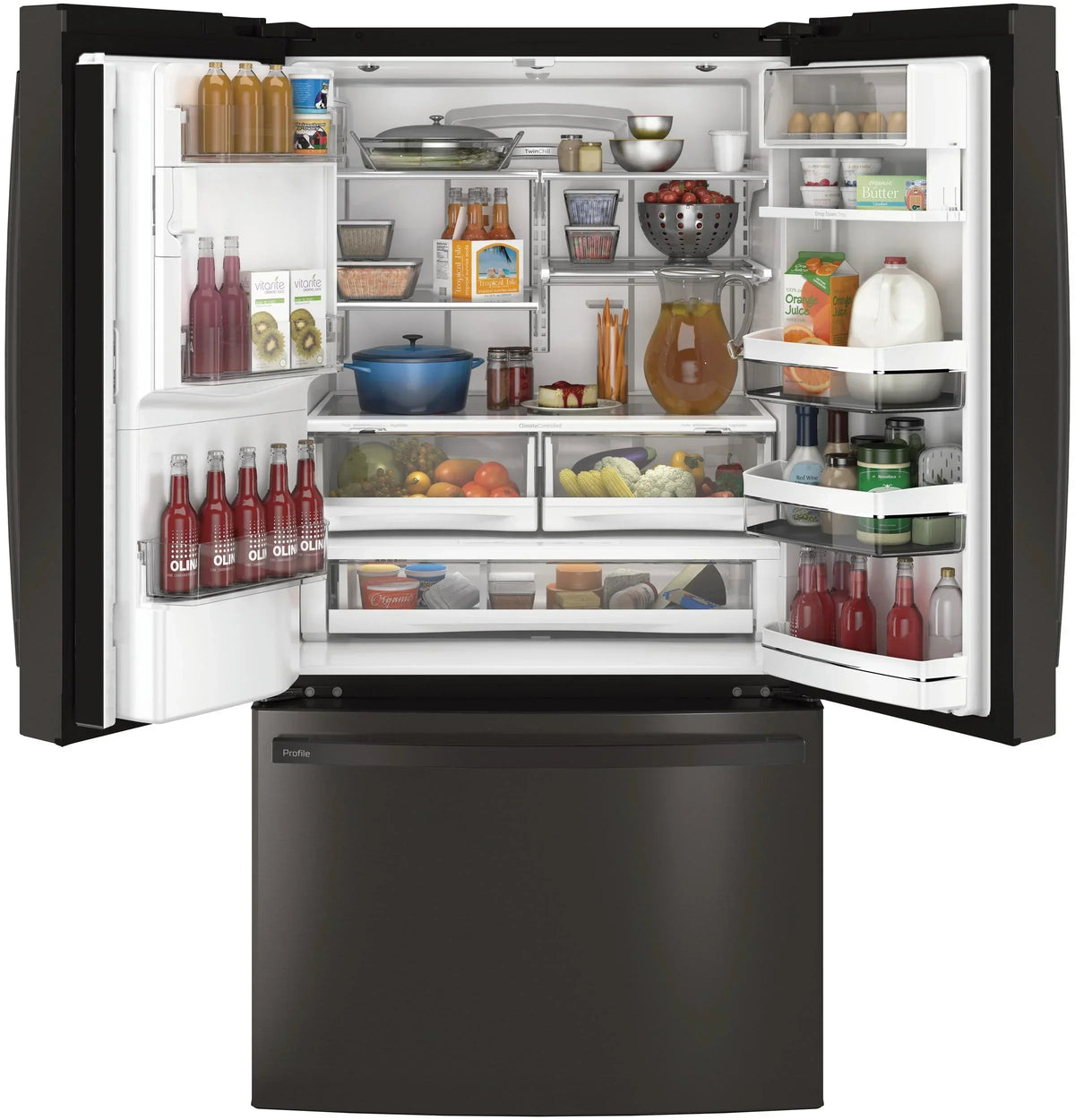 Appliances PFE28KBLTS 36 Inch French Door Refrigerator Black Stainless Steel - Product image 2