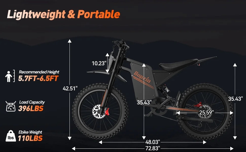 Electric Dirt Bike for Adults, 60V 35ah, 3000W 45 MPH & 37 - 68 Miles Electric Motorcycle - Product image 11