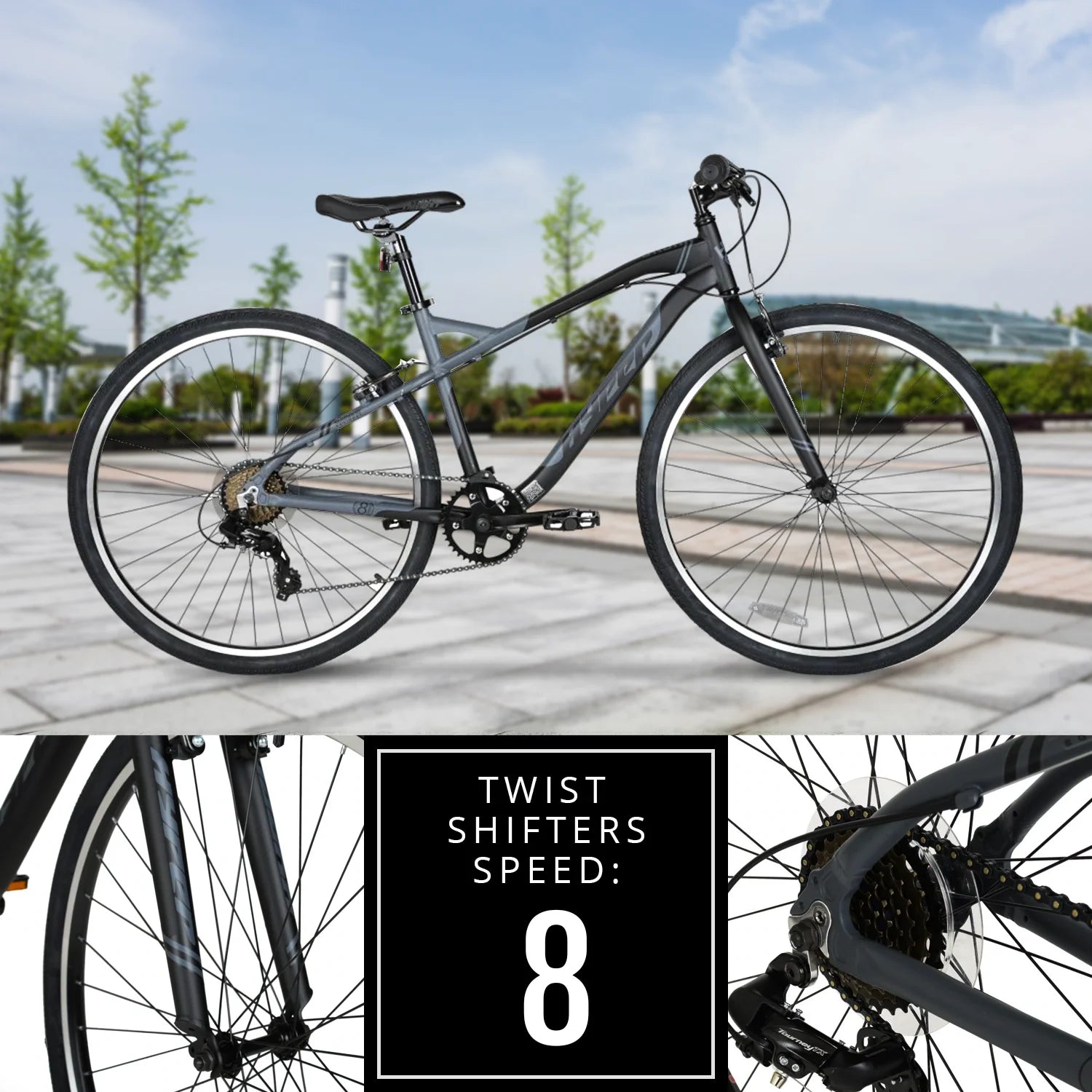 700c Hyper Bicycles Urban Bike for Adults, Gray, Character Group: Urban - Product image 2
