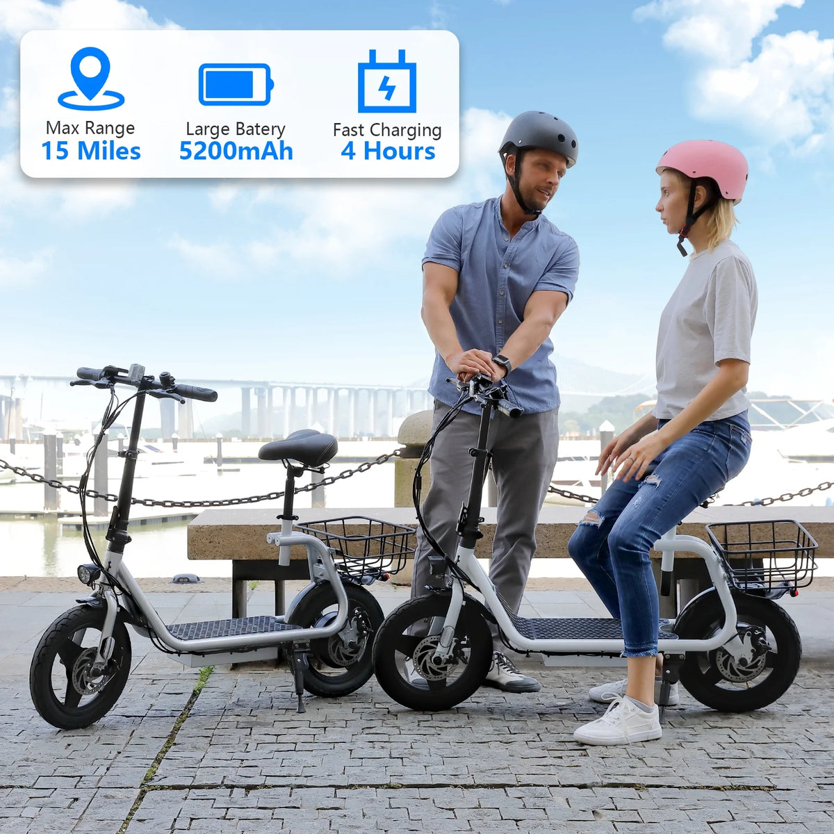 SANOPY 350W Electric Scooter with Seat for Adults, 15 Miles Range 20 Mph, 36V 5.2ah Battery Moped - Product image 12