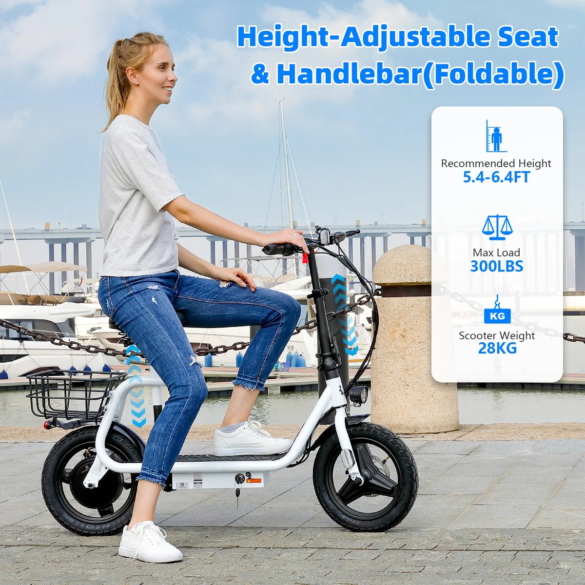 SANOPY 350W Electric Scooter with Seat for Adults, 15 Miles Range 20 Mph, 36V 5.2ah Battery Moped - Product image 13