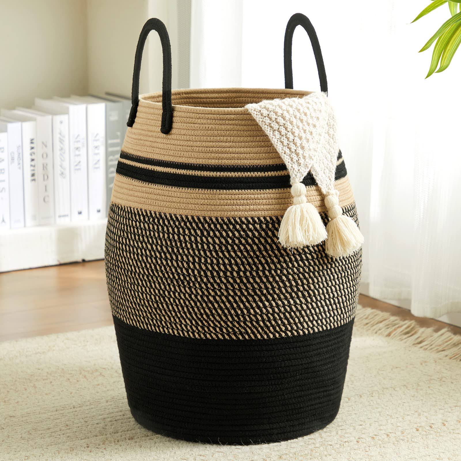 65L Cotton Rope Laundry Hamper by Fiona's Magic, Large Woven Tall Laundry Basket for Storage Clothes and - Product image 1