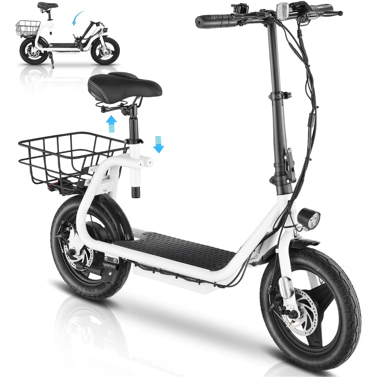 SANOPY 350W Electric Scooter with Seat for Adults, 15 Miles Range 20 Mph, 36V 5.2ah Battery Moped - Product image 4