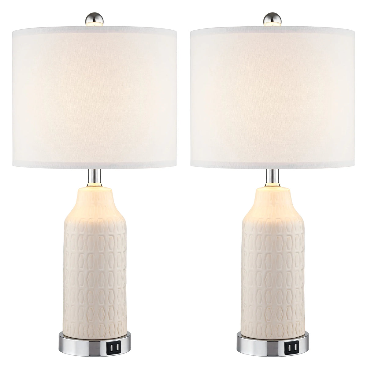 Cinkeda Table Lamp Set of 2 for Living Room Bedroom with USB Ports AC Outlet 3 Way Dimmable Touch - Product image 23
