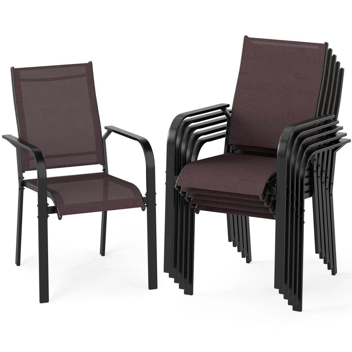 Tangkula Patio Dining Chairs - Stackable Outdoor Armchairs with Metal Frame - Product image 13
