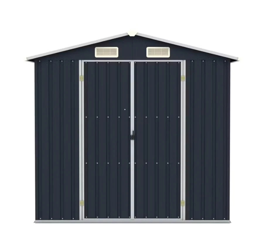 Gray Metal Garden Shed 205 x 183 x 129 cm -