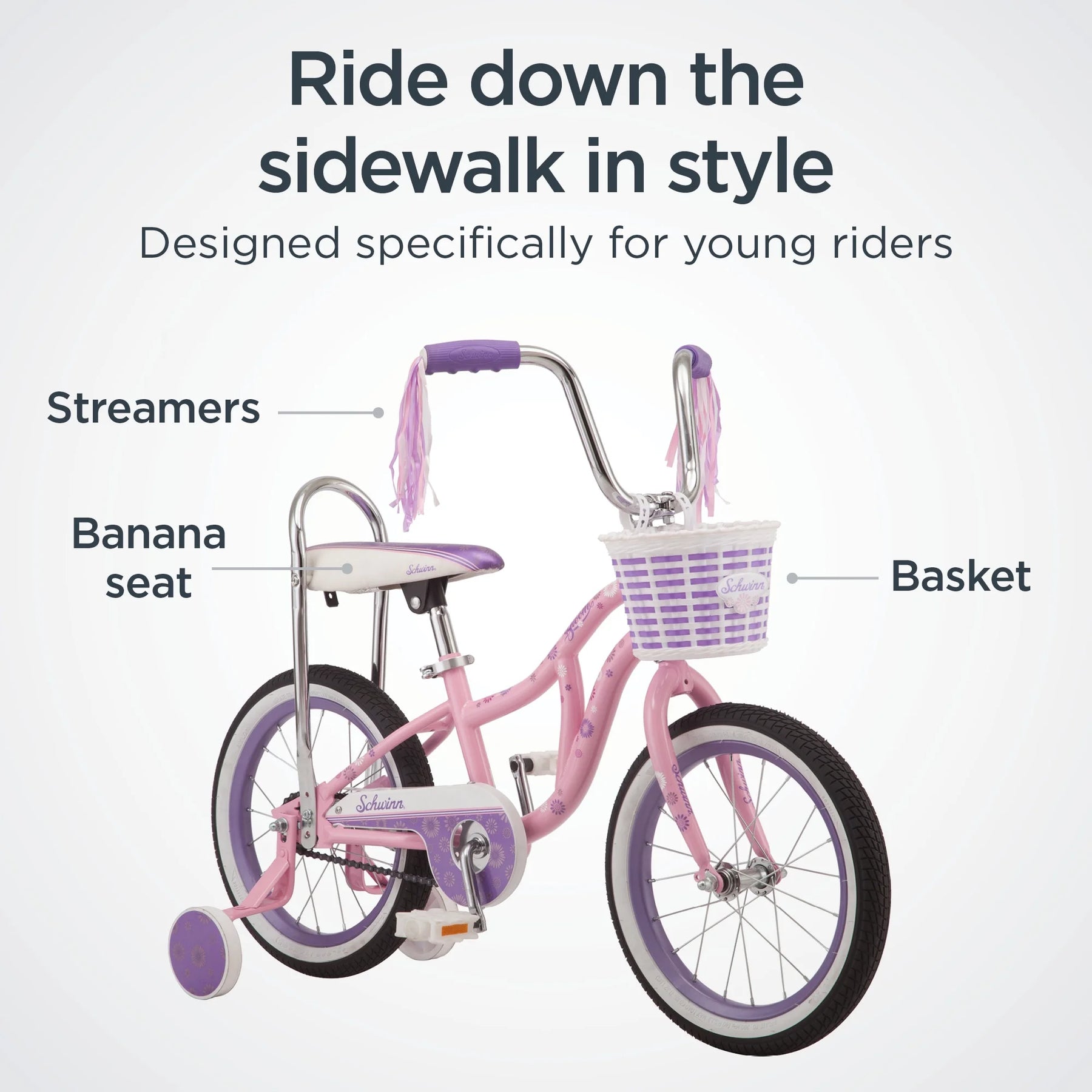 Schwinn Bloom 16 - In. Kid'S Bike with Training Wheels, Pink Child Bicycle - Product image 3