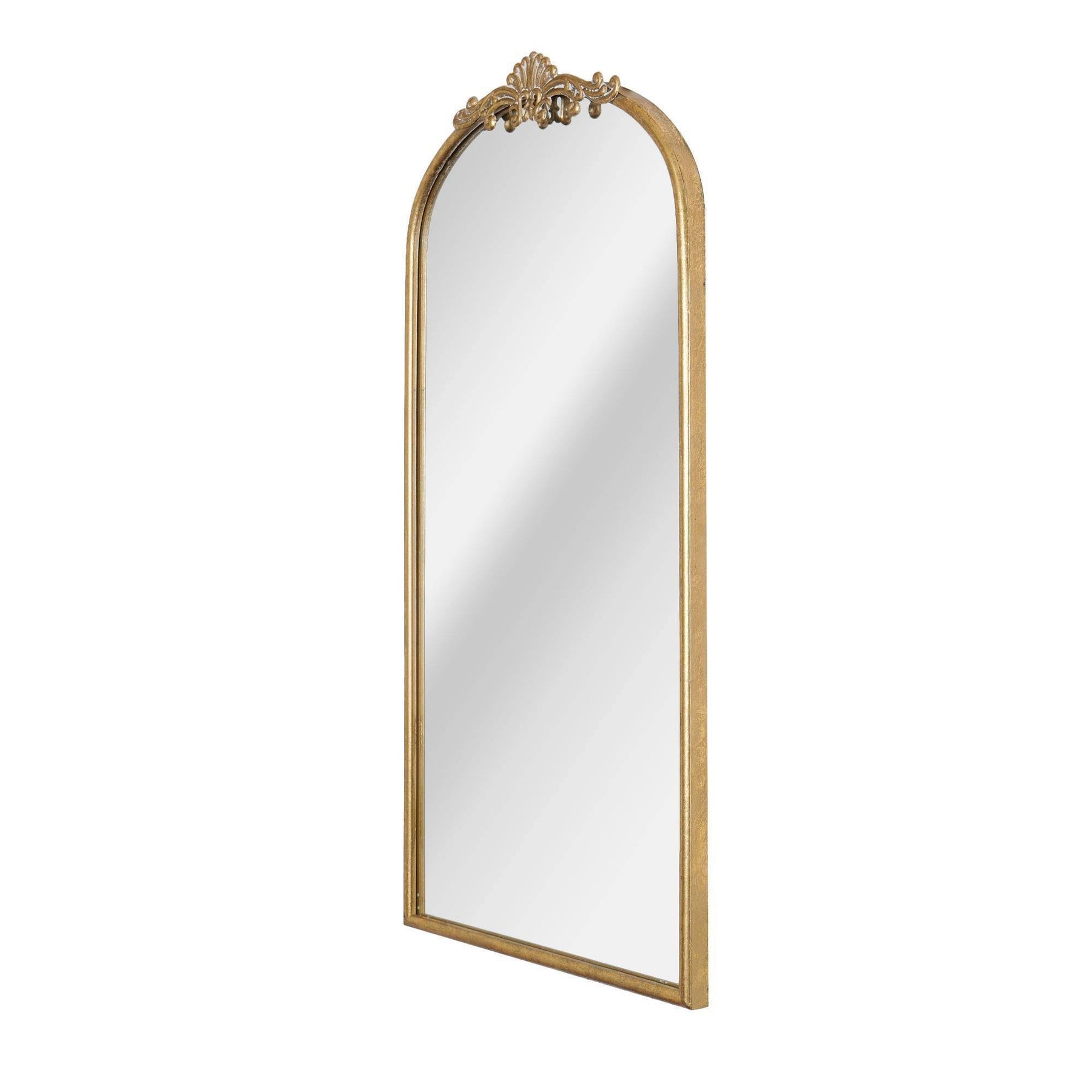 19.5" x 41" Arch Antique Ornate Metal Accent Wall Mirror Gold - Head West - Product image 1
