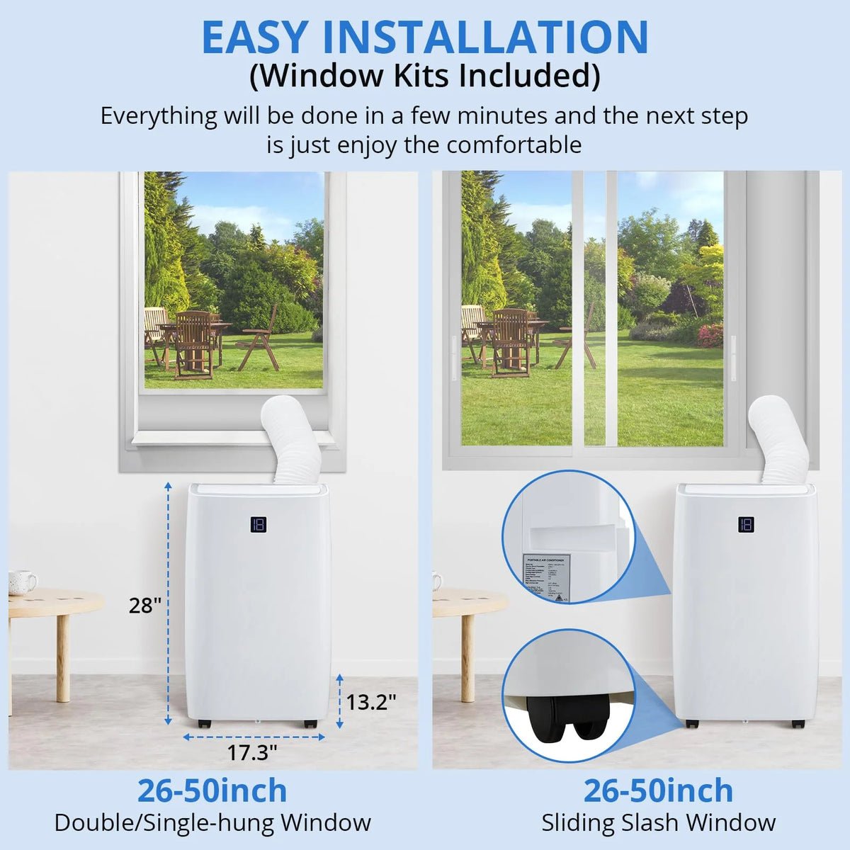 TROPOW 14000BTU Portable Air Conditioners Cool up to 750 Sq.ft, 4 in 1 Portable AC Unit with Remote - Product image 6