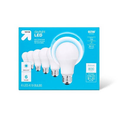 LED 60W 6pk Daylight Light Bulbs - Up & Up - Product image 1