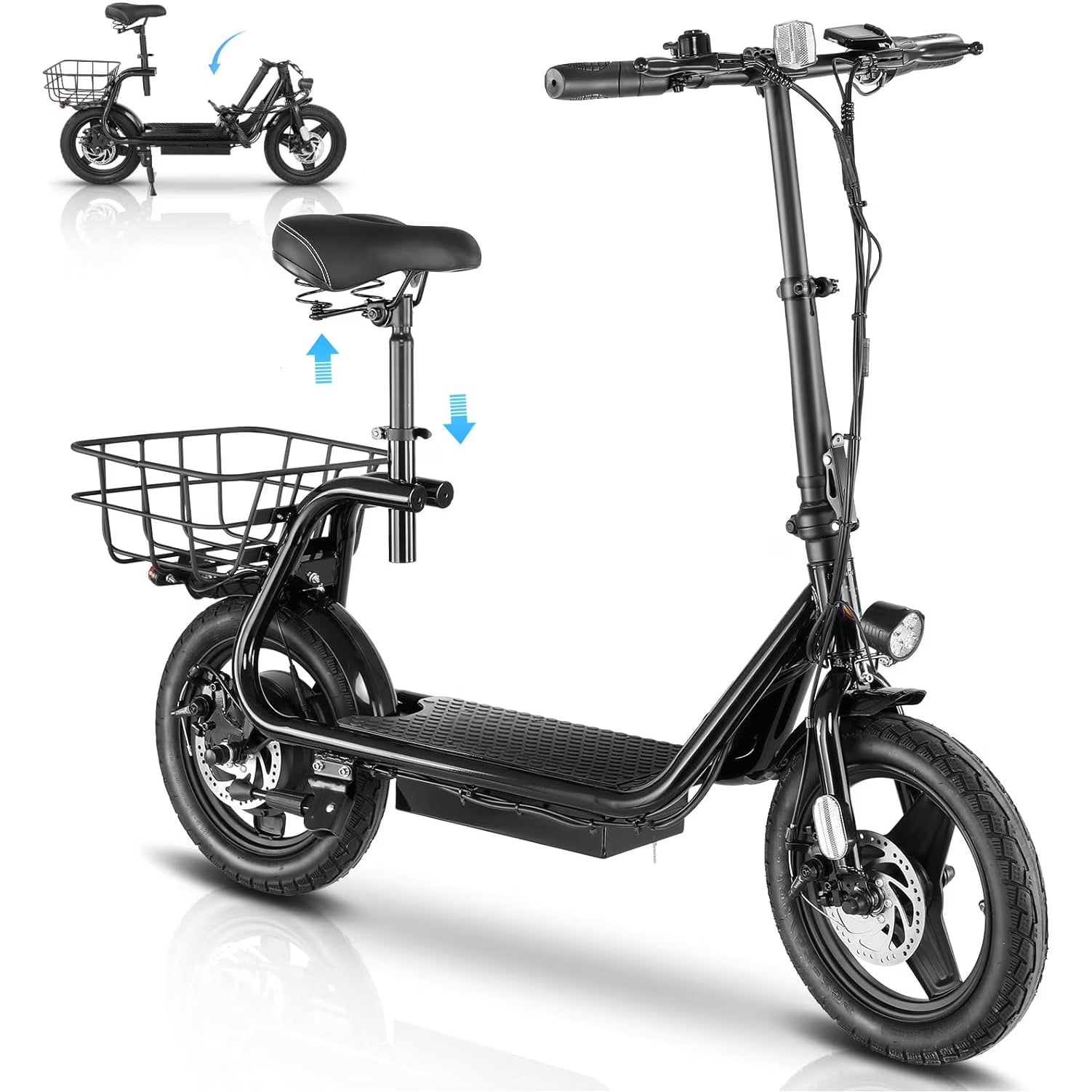 SANOPY 350W Electric Scooter with Seat for Adults, 15 Miles Range 20 Mph, 36V 5.2ah Battery Moped - Product image 1