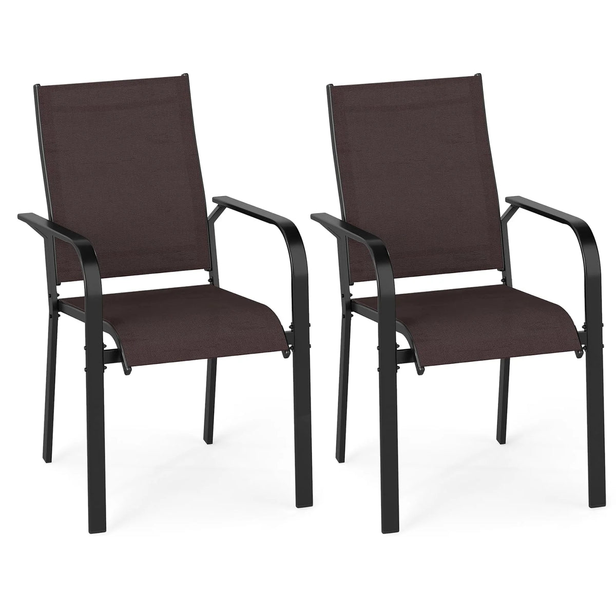 Tangkula Patio Dining Chairs - Stackable Outdoor Armchairs with Metal Frame - Product image 11