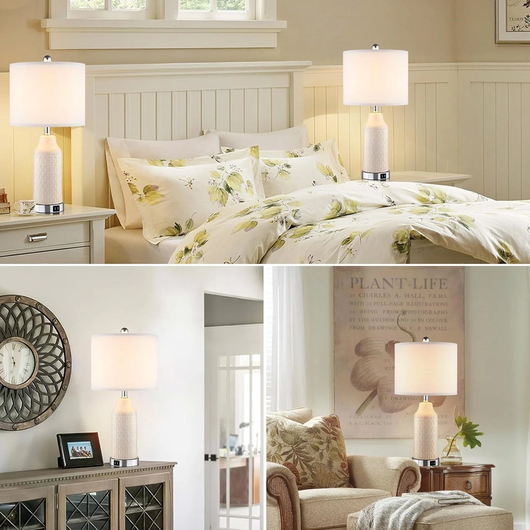 Cinkeda Table Lamp Set of 2 for Living Room Bedroom with USB Ports AC Outlet 3 Way Dimmable Touch - Product image 22