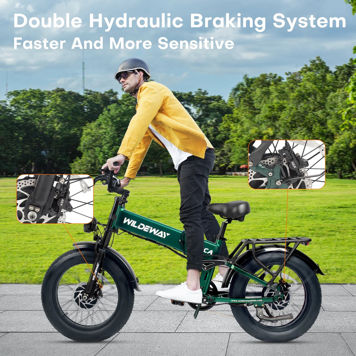 Folding AWD Dual Motor Electric Bike for Adults 20*4.0'' 2300w UL2849 48v 20ah, 7 Speeds - Product image 4