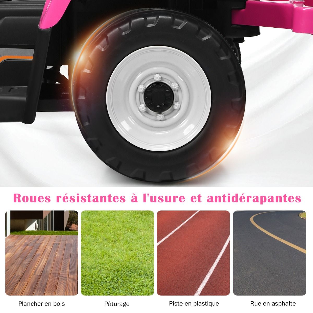 Electric Tractor with Trailer for Children 3 Speeds LED Lights Functions o USB and Bluetooth Yellow/Pink/Red/Green/Dark Green/Black -