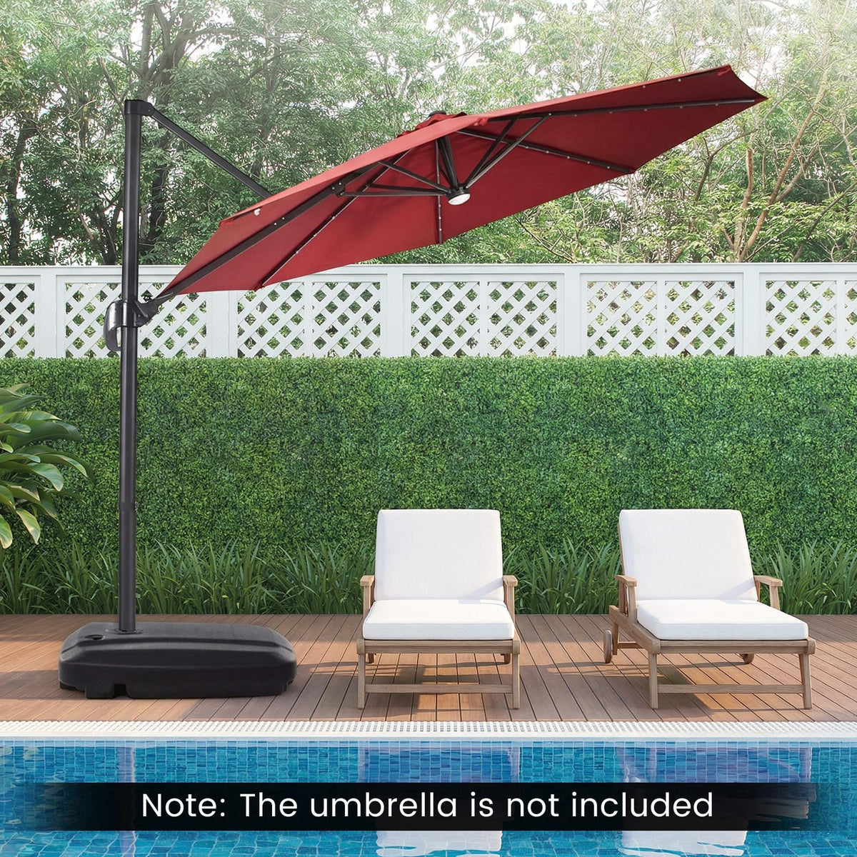 225 LBS Cantilever Patio Umbrella Base with Wheels and Crossed Base - Product image 3