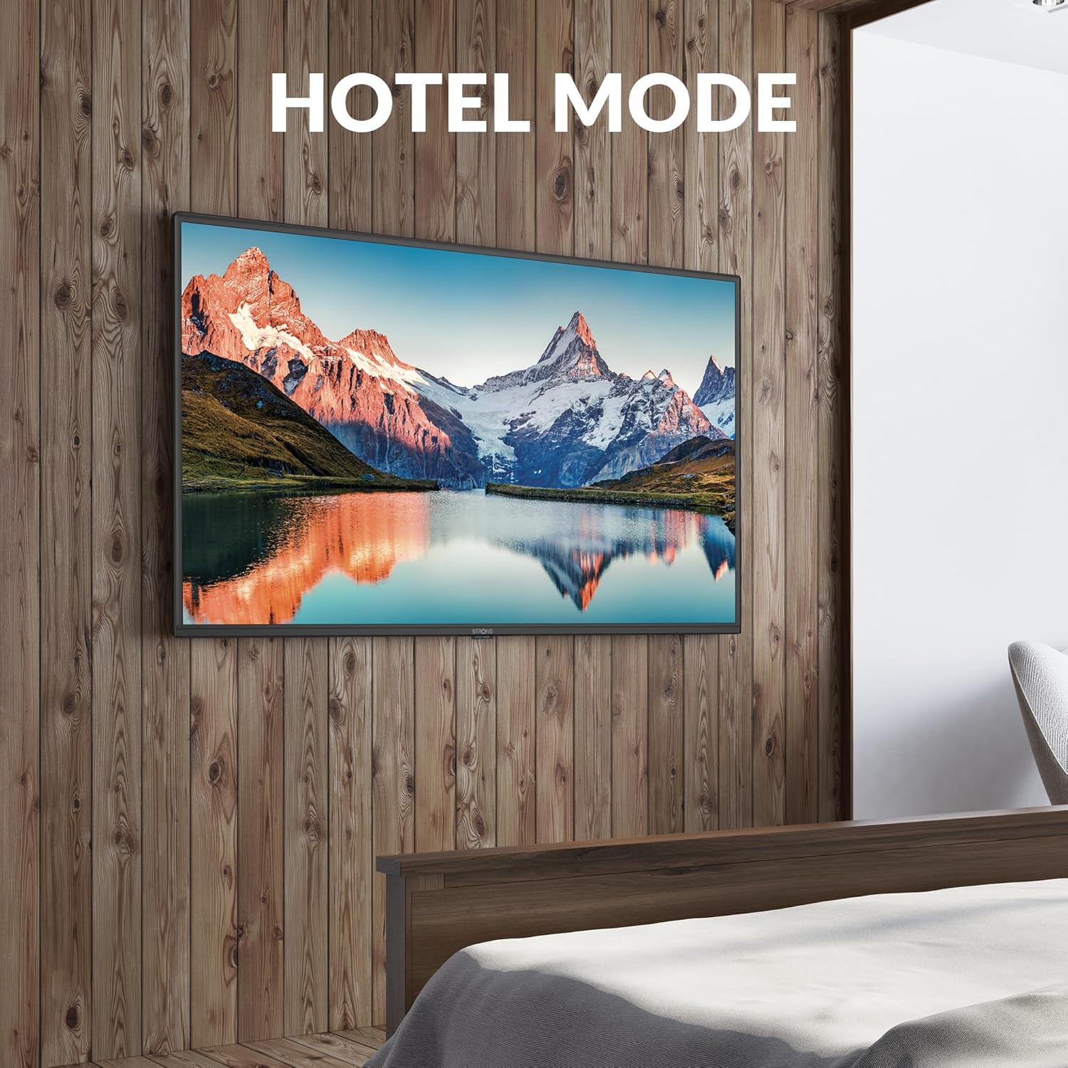 STRONG - 40 Inch (100 cm) Full HD Television SRT40FF2003C - Exceptional Image Quality - Integrated Triple Tuner - 3 HDMI Ports (1 Arc) + 2 USB + AV Ports + Antenna/Sat Socket - Black