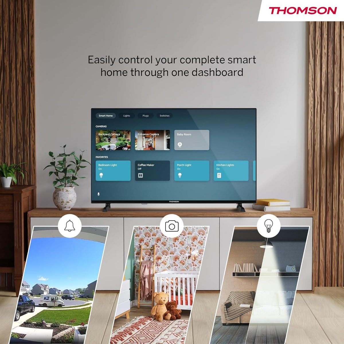 THOMSON 32 Pouces (82 cm) HD LED Fire TV with Alexa voice control AirPlay Triple Tuner (Cable Satellite Antenna) Bluetooth 5.0 HDMI USB ports AV in CI USB - 32HF2S34