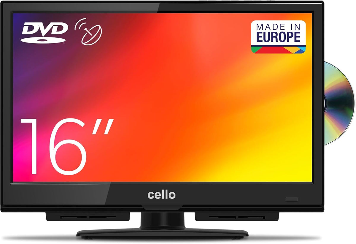 Cello C1624F 16" Full HD LED TV Integrated player Triple tuner DVB-T/T2-C-S/S2 HDMI USB 230V “Pitch Perfect Sound” for a unique sound experience
