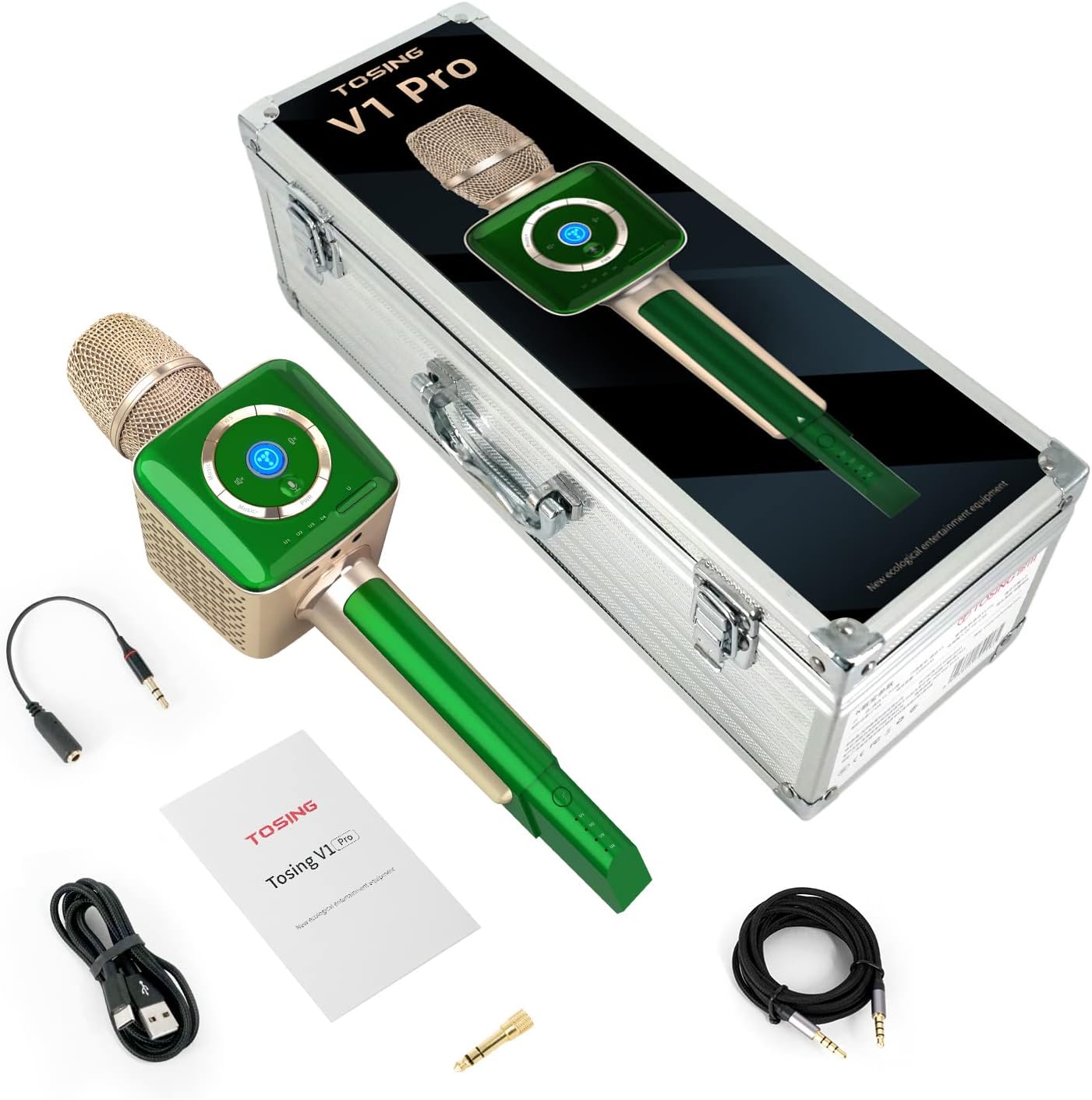 TOSING V1 Pro Professional 20W Karaoke Machine for Adults/In-Bed Microphone,U-Segment Receiver Link to Bluetooth Speaker Sing AMP/TV/PC/Cars/Smartphone
